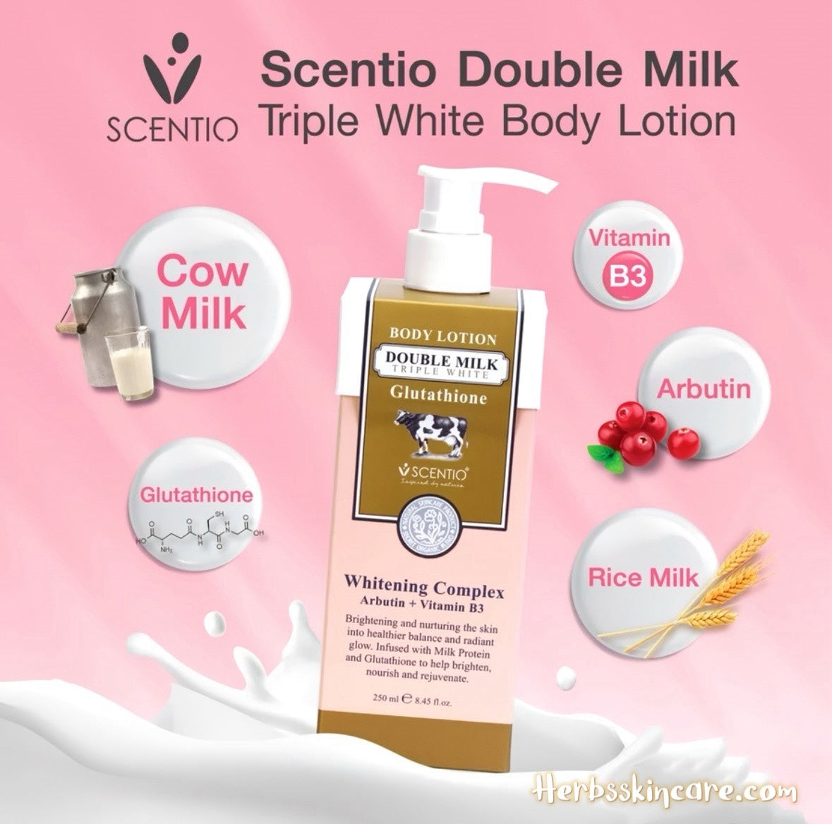 BEAUTY BUFFET SCENTIO DOUBLE MILK TRIPLE BRIGHT LOCIÓN CORPORAL 250 ML.