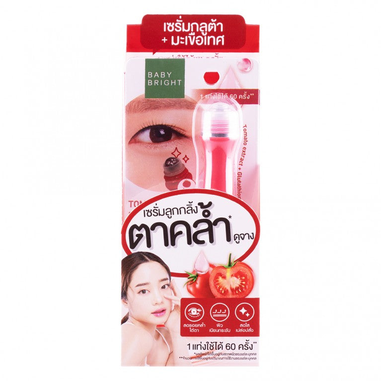 BABY BRIGHT TOMATO & GLUTA BRIGHT EYE ROLLER SERUM 15 ML.