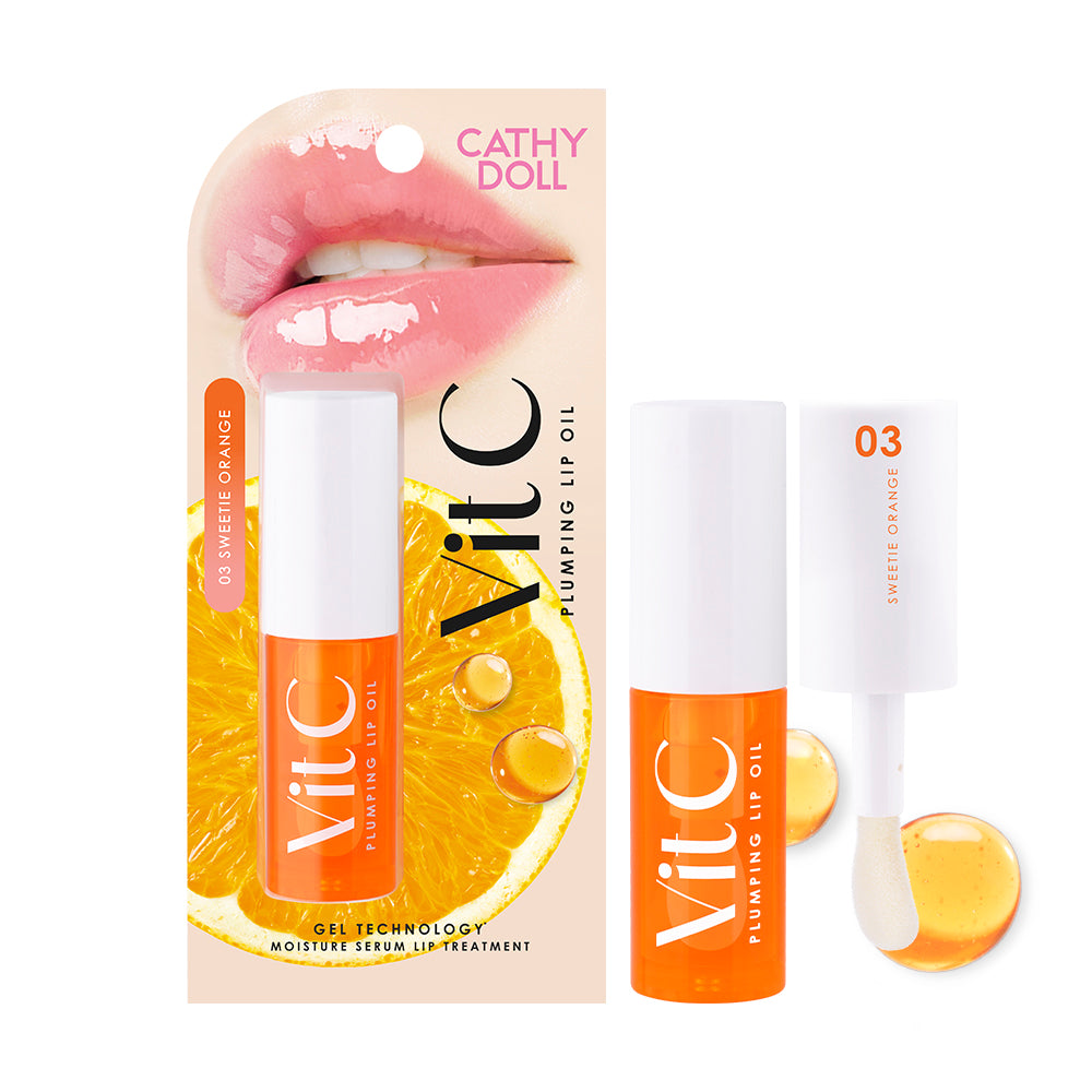 CATHY DOLL VIT C PLUMPING LIP OIL - 03 SWEETIE ORANGE 2.4G.