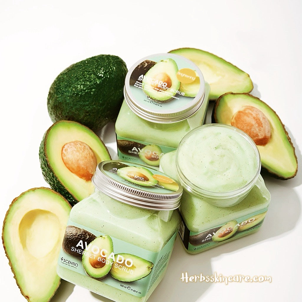 BEAUTY BUFFET SCENTIO AVOCADO BRIGHTENING SHERBET SCRUB 350 ML.