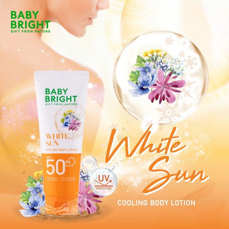BABY BRIGHT COOLING BODY LOTION SPF50 PA+++ 160 ML. - WHITE SUN COOLING