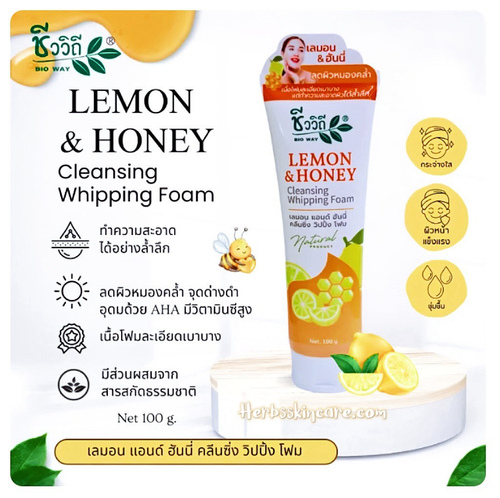 BIOWAY ESPUMA LIMPIADORA DE LIMÓN Y MIEL 100 G.