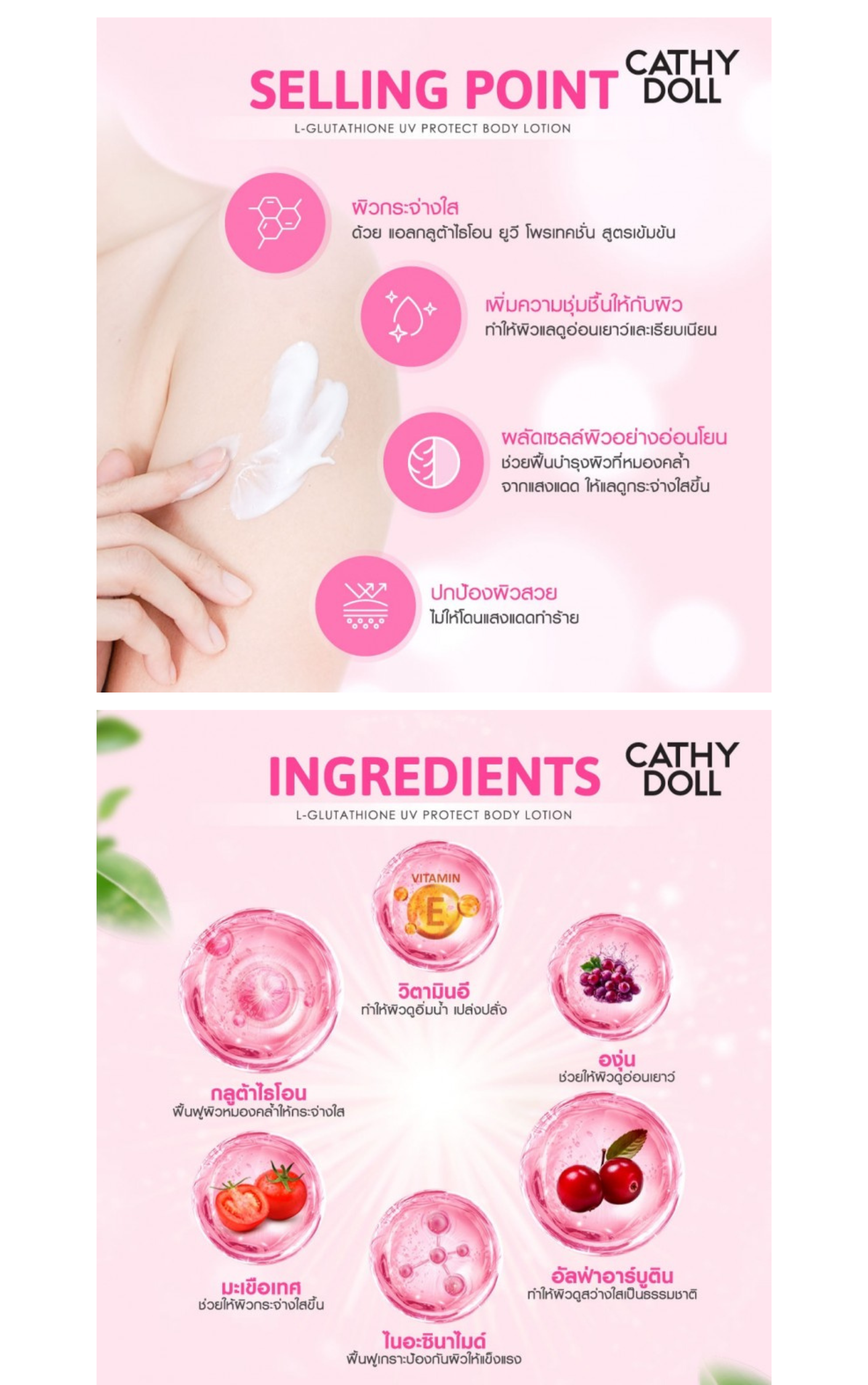 CATHY DOLL  L - GLUTATHIONE UV PROTECT BODY LOTION 500 ML.
