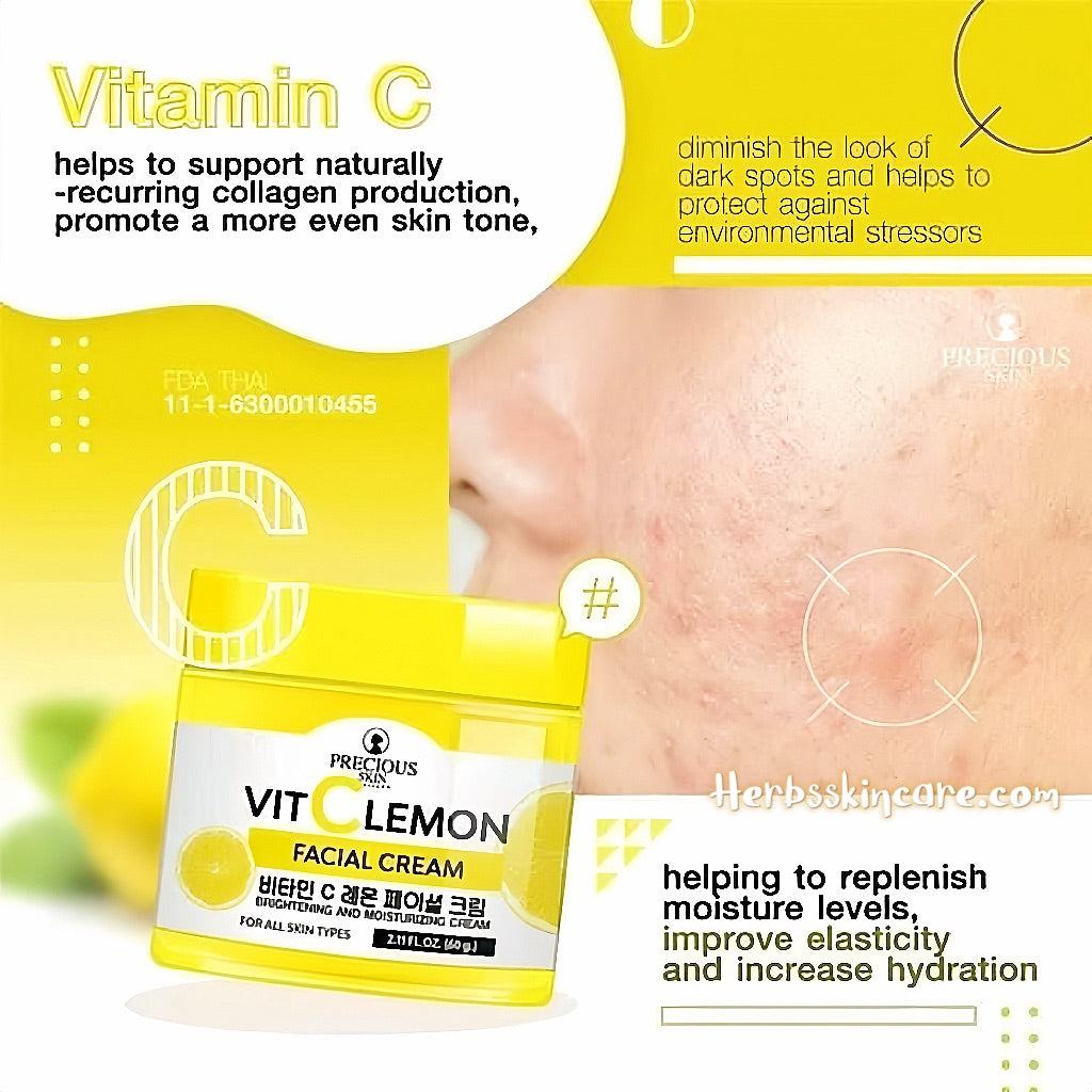 PRECIOUS SKIN VIT C & LEMON FACIAL CREAM 60 G.