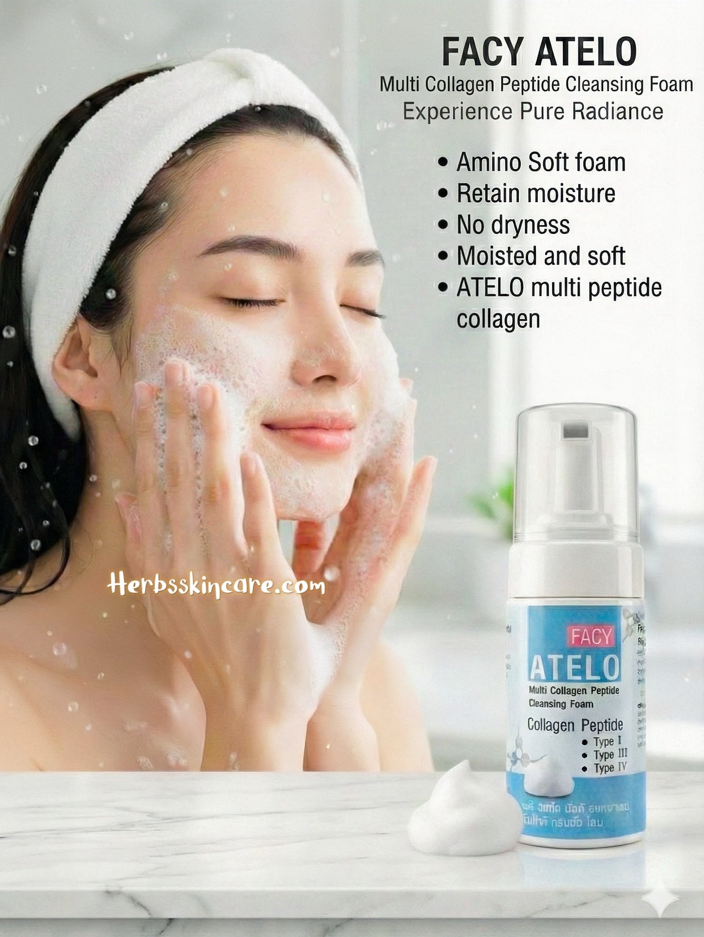 FACY ATELO MULTI COLLAGEN PEPTIDE CLEANSING FOAM 100 G.