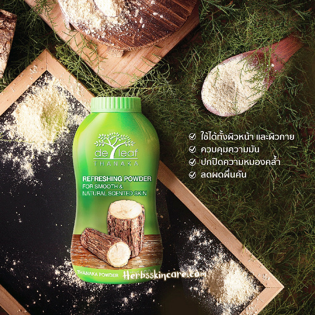 DE LEAF THANAKA REFRESHING TALCUM POWDER 80 G.