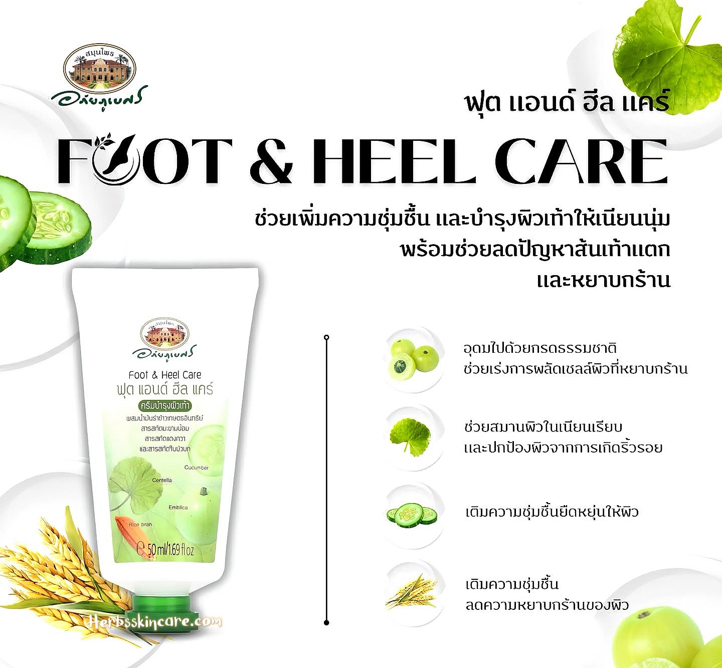 CRÈME DE SOIN PIEDS ET TALONS ABHAIBHUBEJHR 50 ML.