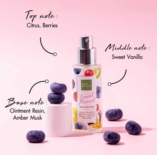 BABY BRIGHT BODY AND HAIR MIST 50 ML. - SWEET MOMENT