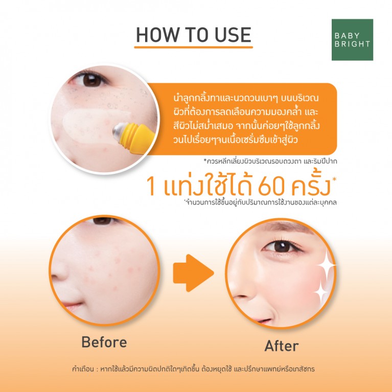 BABY BRIGHT LEMON VIT C SPOT ROLLER 15 ML. (BOX 3 PCS.)