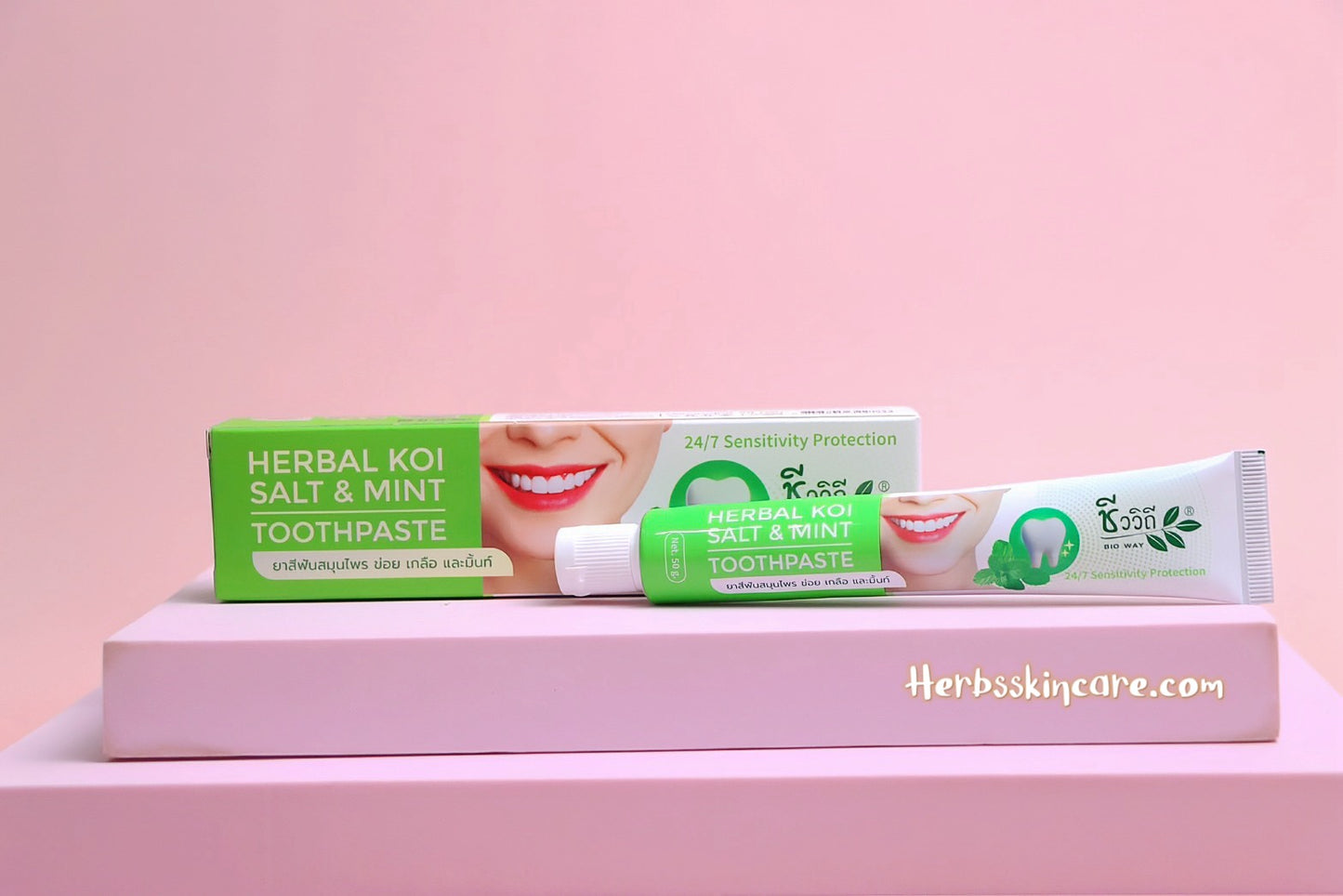 PASTA DENTAL HERBAL BIOWAY, KHOI, FÓRMULA SAL Y MENTA 50 G.