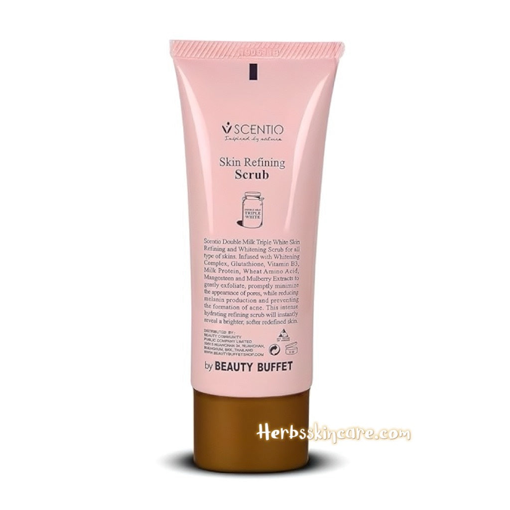BEAUTY BUFFET SCENTIO DOBLE LECHE TRIPLE BLANCO EXFOLIANTE EN GEL REFINADOR DE PIEL 100 ML.