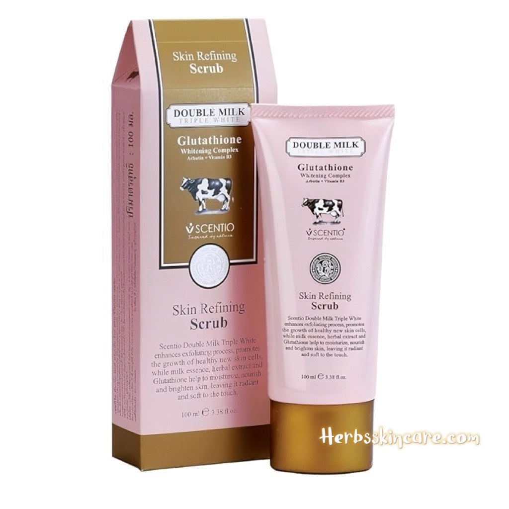 BEAUTY BUFFET SCENTIO DOBLE LECHE TRIPLE BLANCO EXFOLIANTE EN GEL REFINADOR DE PIEL 100 ML.