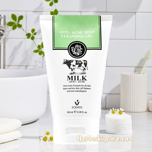 BEAUTY BUFFET SCENTIO MILK ANTI - ACNE DEEP FACIAL CLEANSING GEL 100 ML.