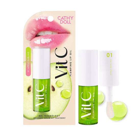 CATHY DOLL VIT C PLUMPING LIP OIL - 01 APPLE DARLING 2.4G.