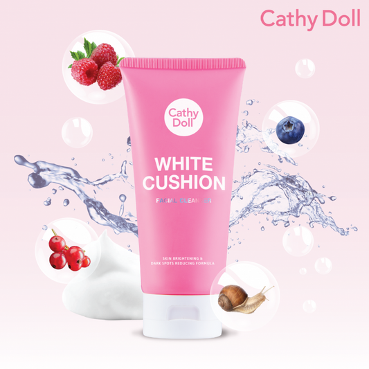 CATHY DOLL WHITE CUSHION FACIAL FOAM CLEANSER 120 ML.