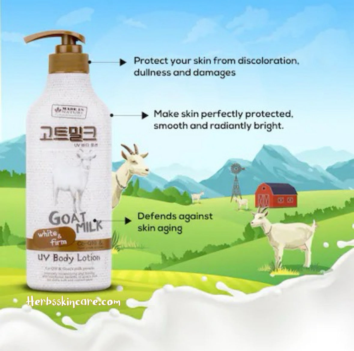 BEAUTY BUFFET MADE IN NATURE LOCIÓN CORPORAL DE LECHE DE CABRA 450 ML.
