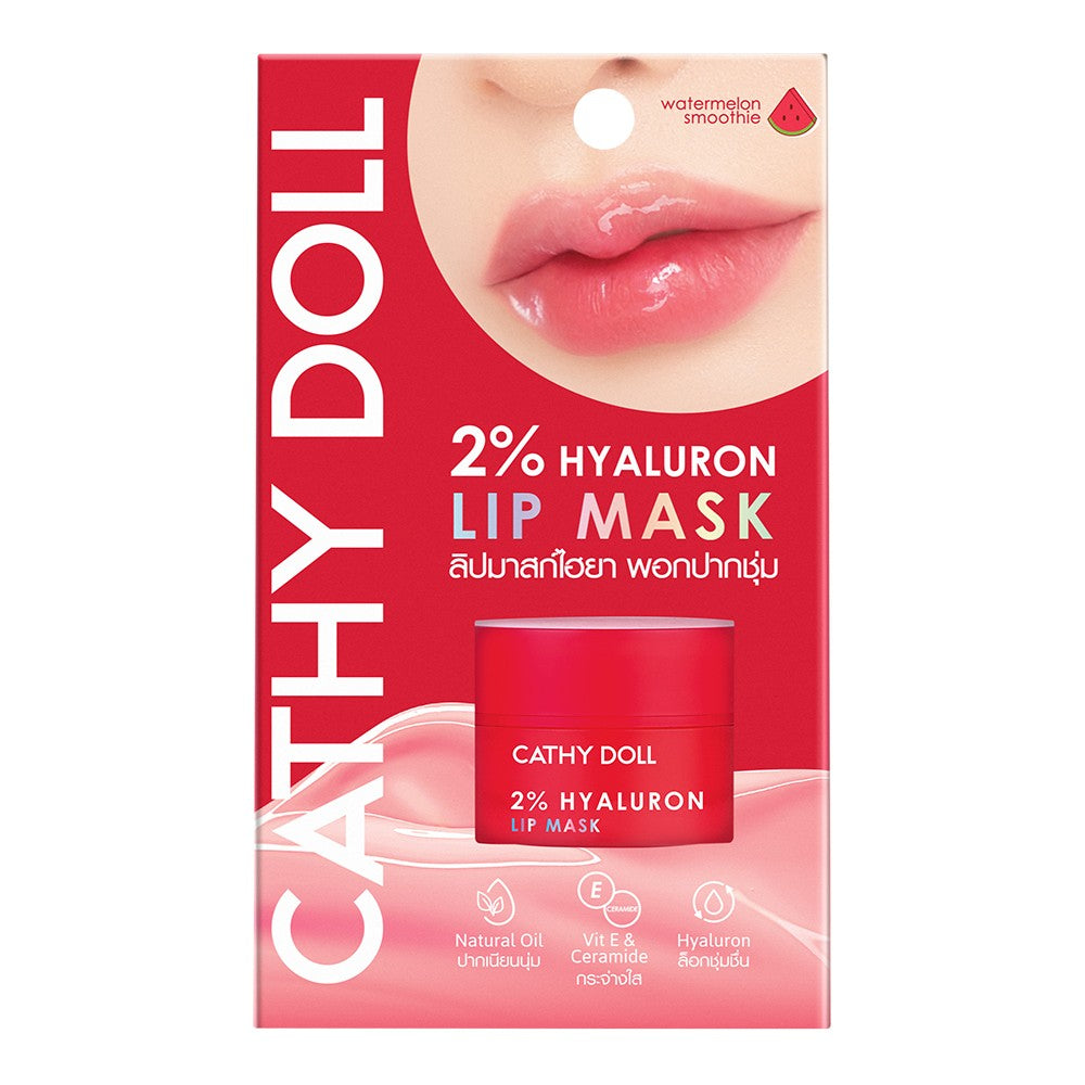 CATHY DOLL 2% HYALURON LIP MASK – WATERMELON SMOOTHIE 4.5 G. (BOX 3 PCS.)