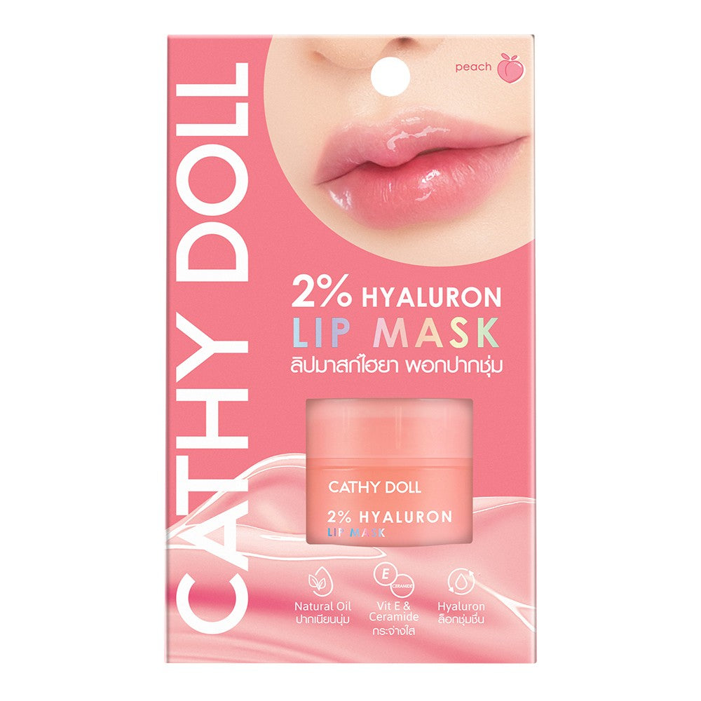 CATHY DOLL 2% HYALURON LIP MASK – PEACH 4.5 G. (BOX 3 PCS.)