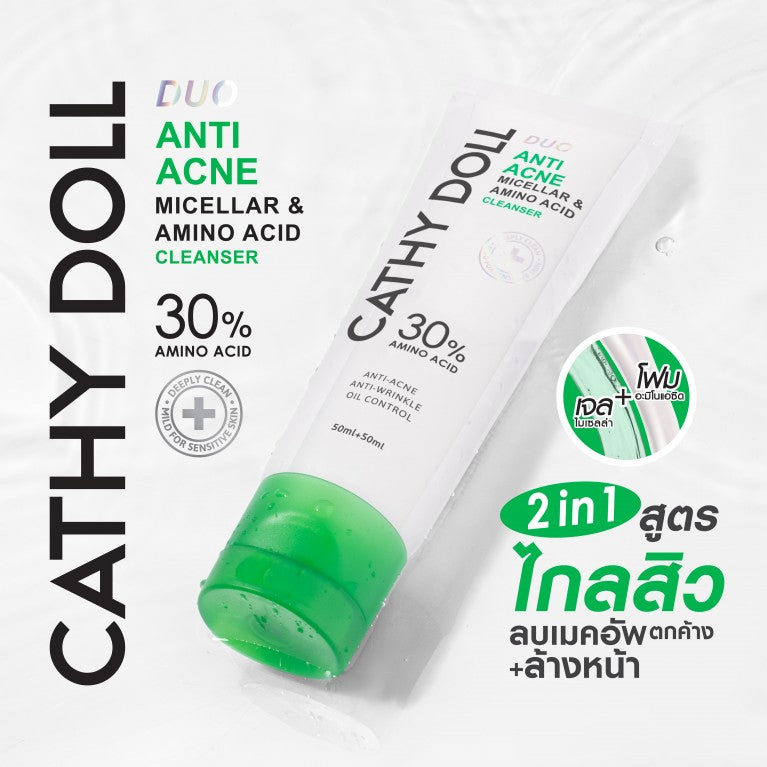 CATHY DOLL DUO ANTI-ACNE MICELLAR AND AMINO ACID CLEANSER 100 ML.