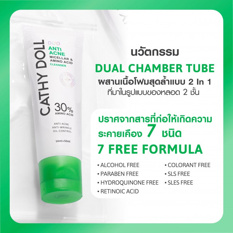 CATHY DOLL DUO ANTI-ACNE MICELLAR AND AMINO ACID CLEANSER 100 ML.