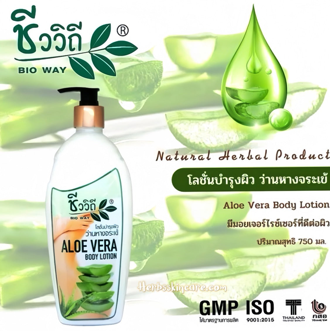 LOCIÓN HERBARIA BIOWAY CON FÓRMULA DE ALOE VERA 750 ML.