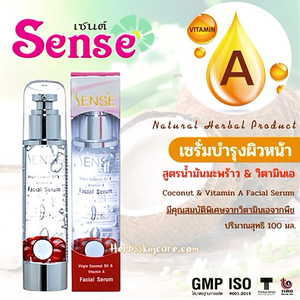 SENSE SÉRUM FACIAL DE ACEITE DE COCO Y VITAMINA A 100 ML.