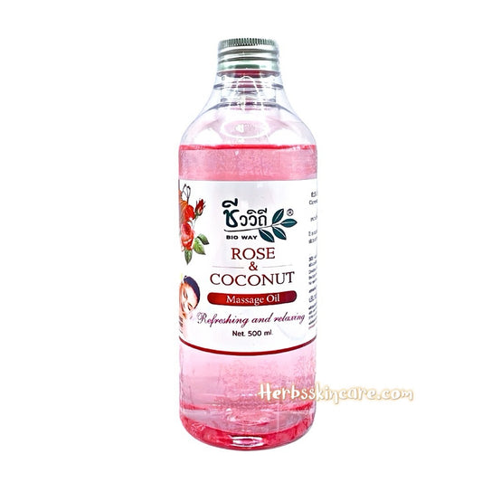 BIOWAY ACEITE DE MASAJE ROSA Y COCO 500 ML.