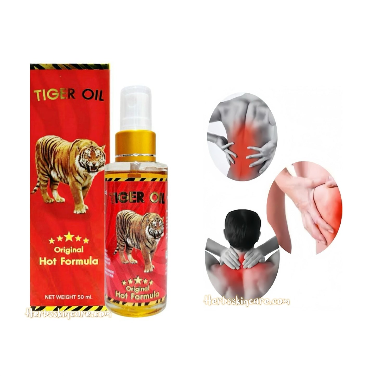 GREEN SEVEN RED TIGER ACEITE ORIGINAL (FÓRMULA CALIENTE) PARA DOLOR MUSCULAR 50 ML.