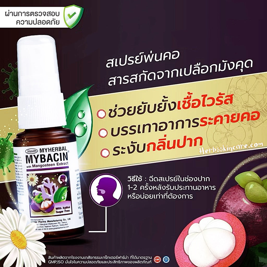 MYHERBAL MYBACIN SPRAY BUCAL CON MANGOSTÁN 15 ML. (SPRAYS BUCALES ANTITUSIVOS)