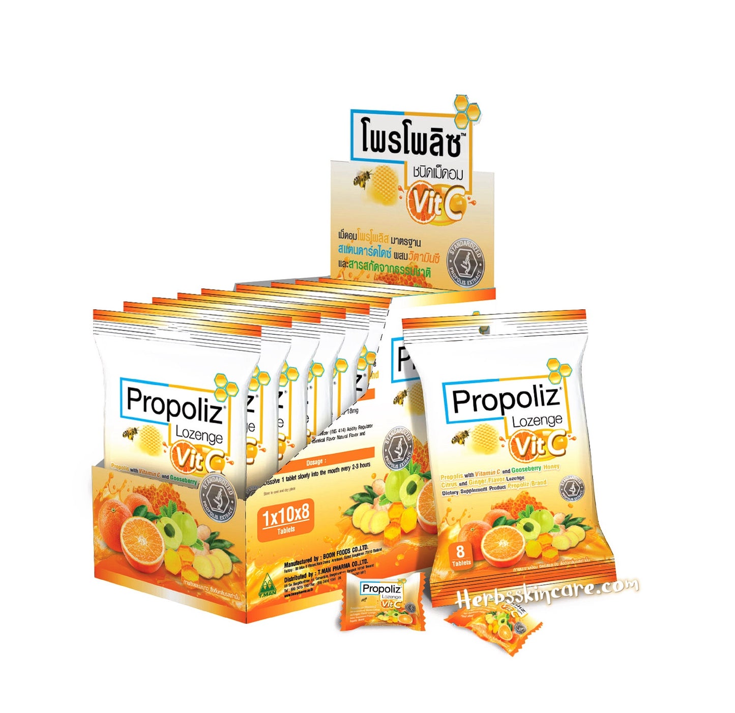 CARAMELO DE PROPOLIS Y VITAMINA C (CAJA/10 SOBRES)