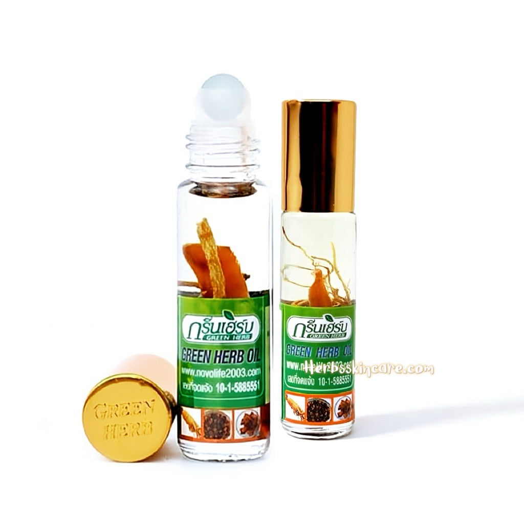 RODILLO DE ACEITE DE HIERBAS VERDES - FÓRMULA DE GINSENG 8 CC.