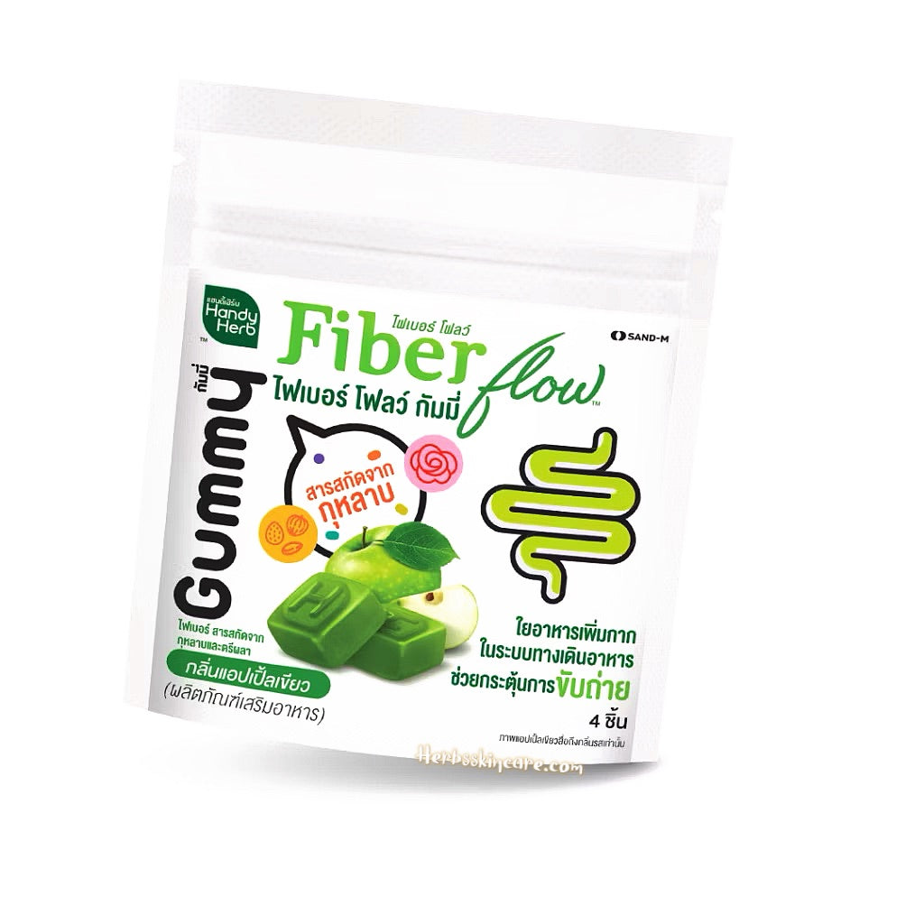 HANDYHERB FIBER FLOW - SABOR MANZANA VERDE / CAJA 6 SOBRES (1 SOBRE = 4 PIEZAS)