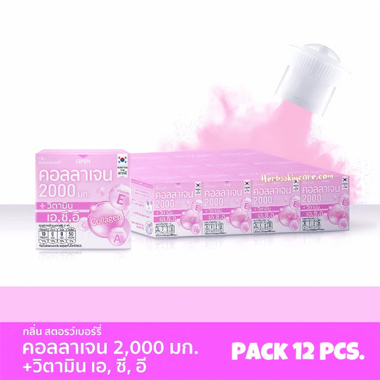 FRESH DOZE COLLAGEN 2000 MG. WITH VITAMINS A, C, E FORMULA (JAPANESE STRAWBERRY FLAVOR) 3.5 G.