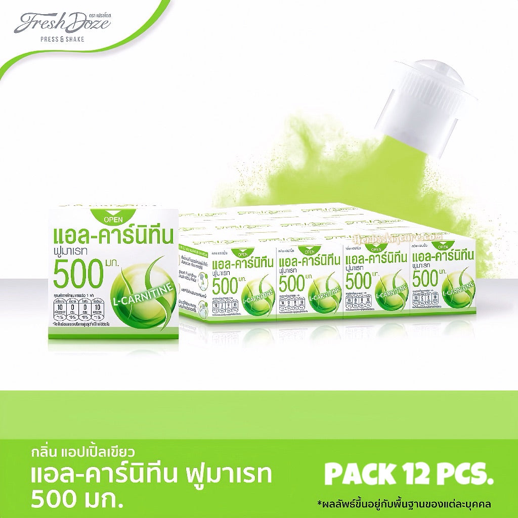FRESH DOZE L-CARNITINA 500 MG. CON EXTRACTO DE MANZANA, FÓRMULA DE EXTRACTO DE TÉ VERDE (SABOR MANZANA) 3.5 G.