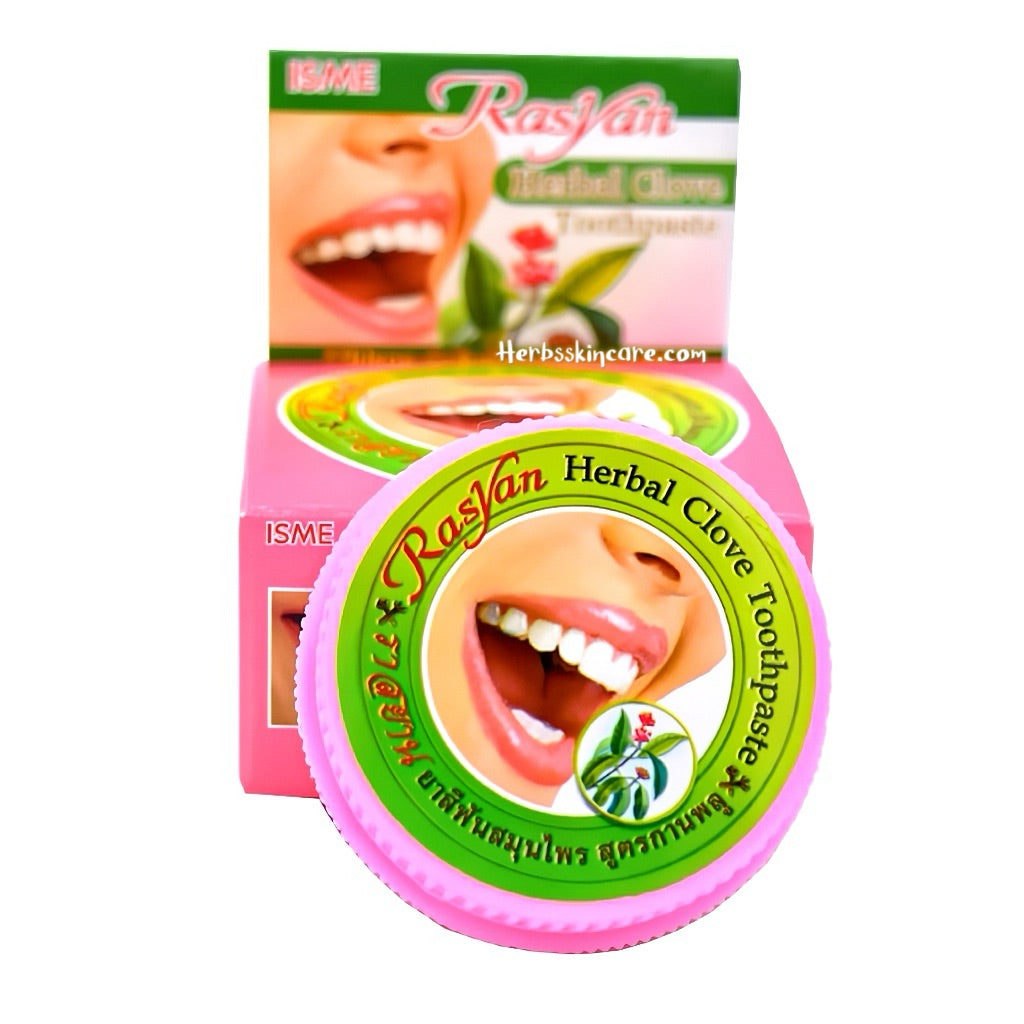 RASYAN HERBAL CLOVE TOOTHPASTE WITH ALOVE VERA & GUAVA LEAF 25 G. (BOX 12 PCS.)