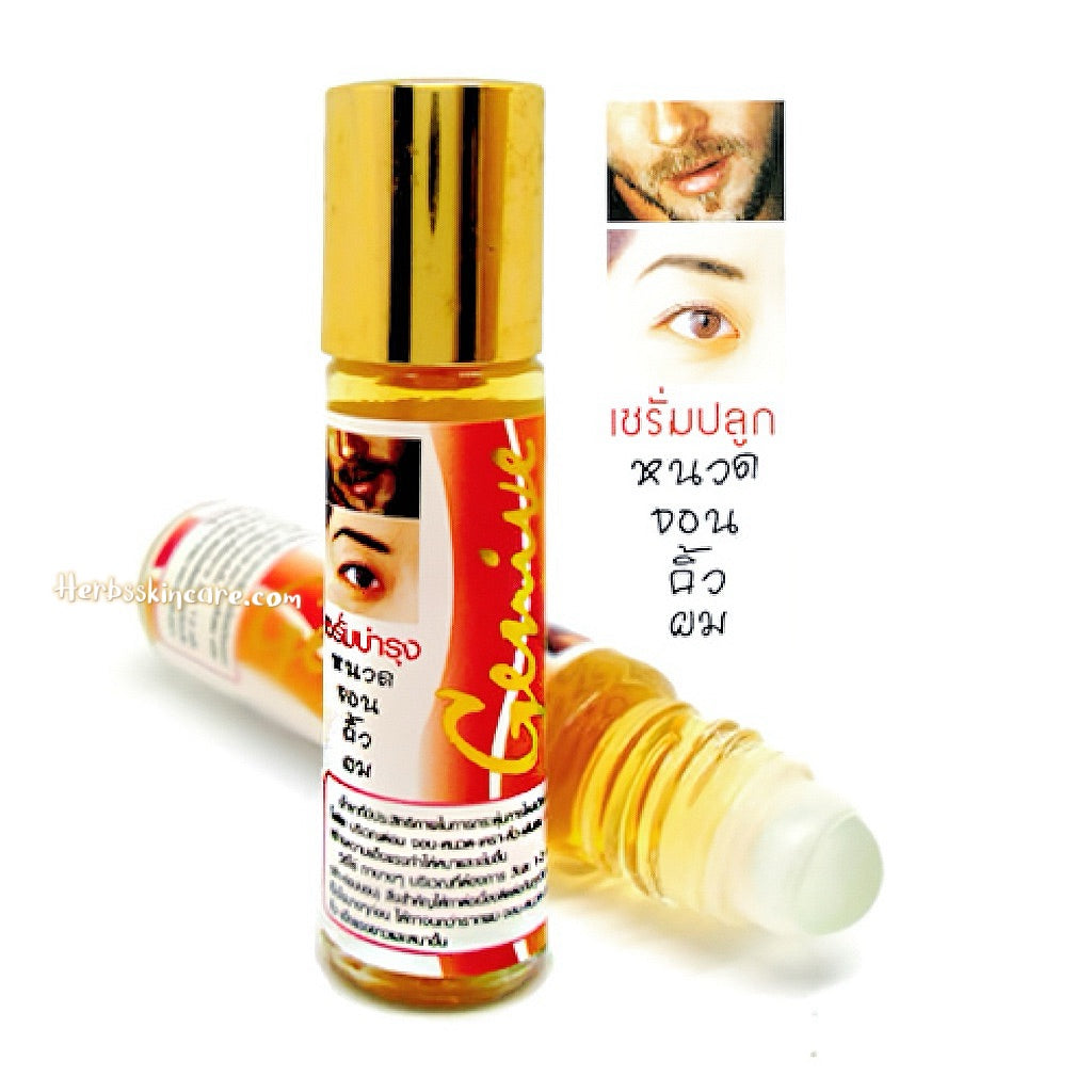 GENIVE HAIR GROWTH SERUM FAST STIMULATOR BEARD EYEBROW TICKER GROW LONGER 10 ML. (JAR 12 PCS.)