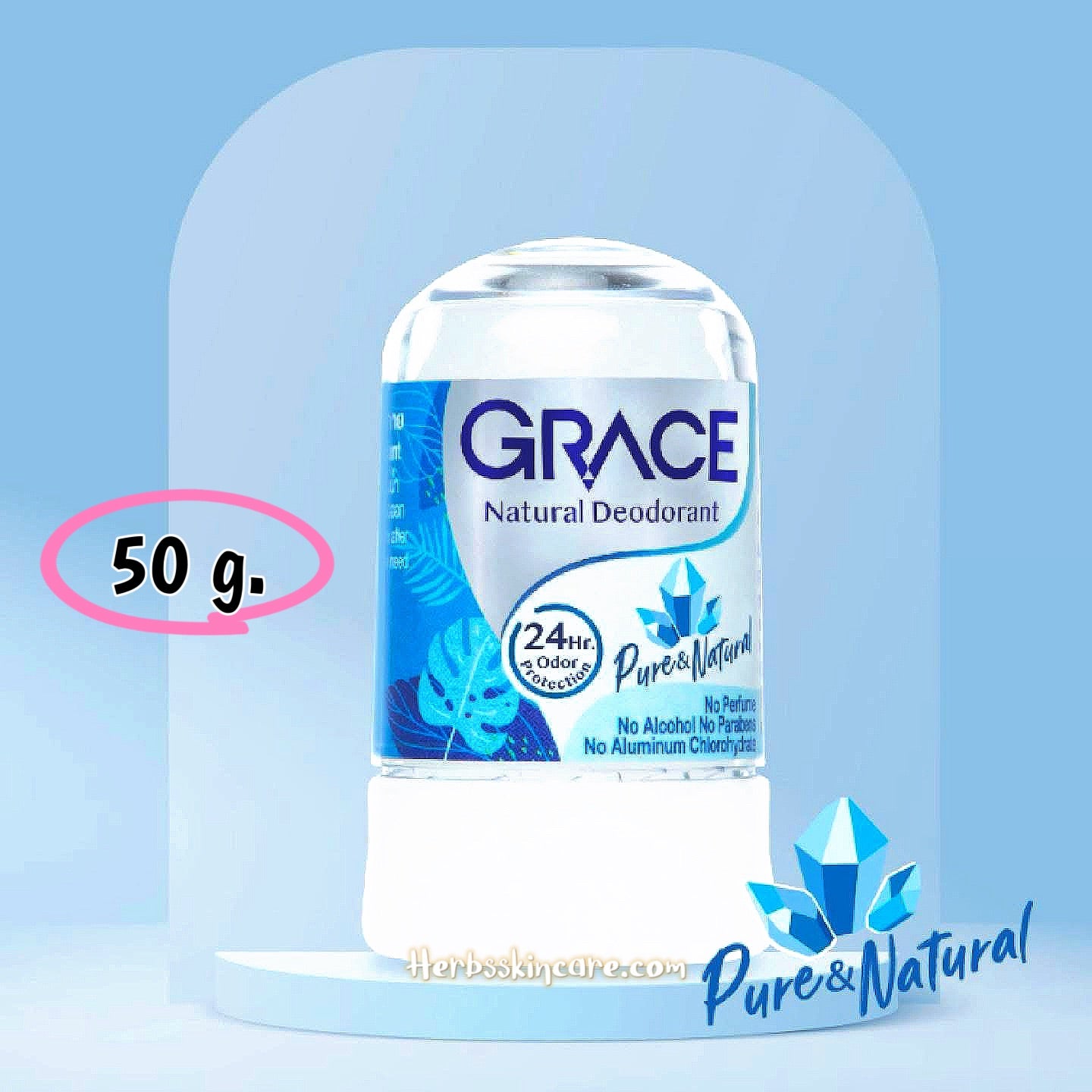 GRACE NATURAL DEODORANT 50 G. (PURE & NATURAL)