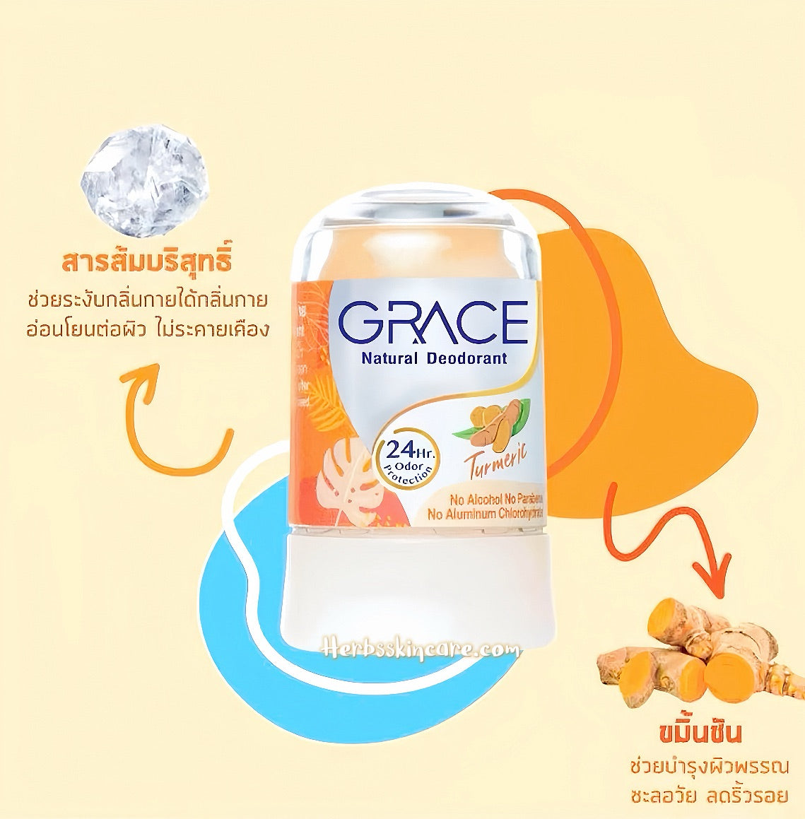 GRACE NATURAL DEODORANT 70 G. (TURMERIC)