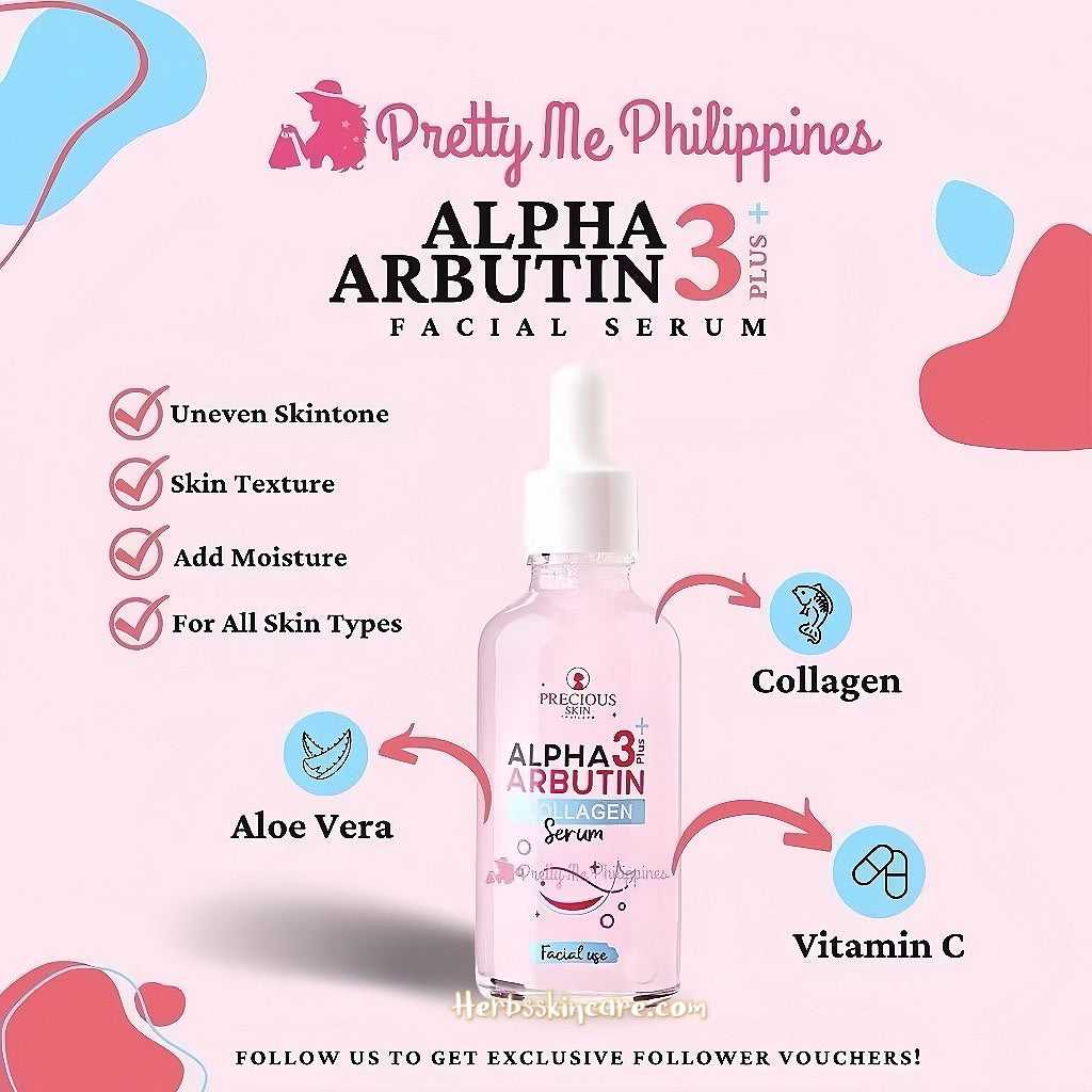 PRECIOUS SKIN ALPHA ARBUTIN COLLAGEN 3PLUS+ SERUM 50 ML.