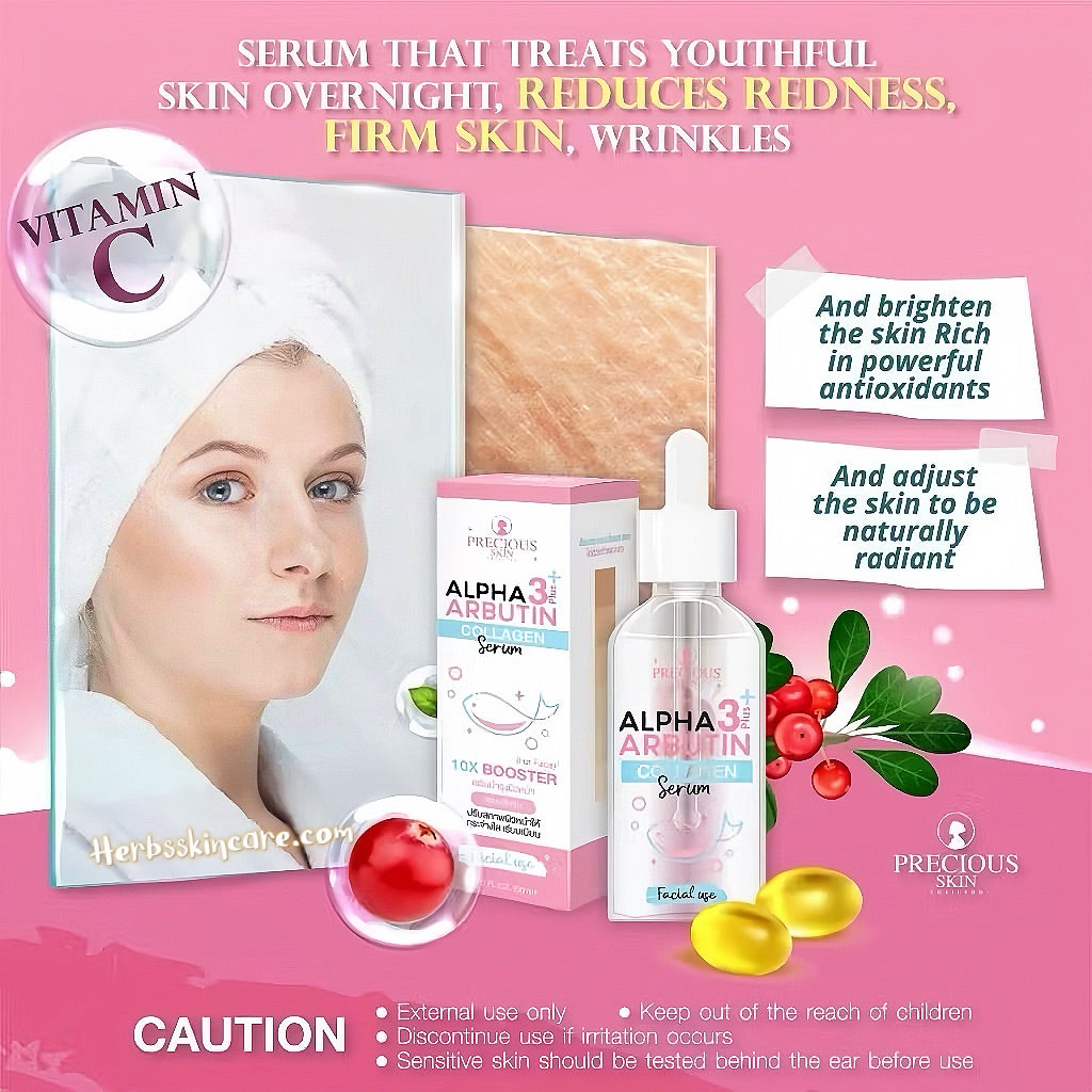PRECIOUS SKIN ALPHA ARBUTIN COLLAGEN 3PLUS+ SERUM 50 ML.