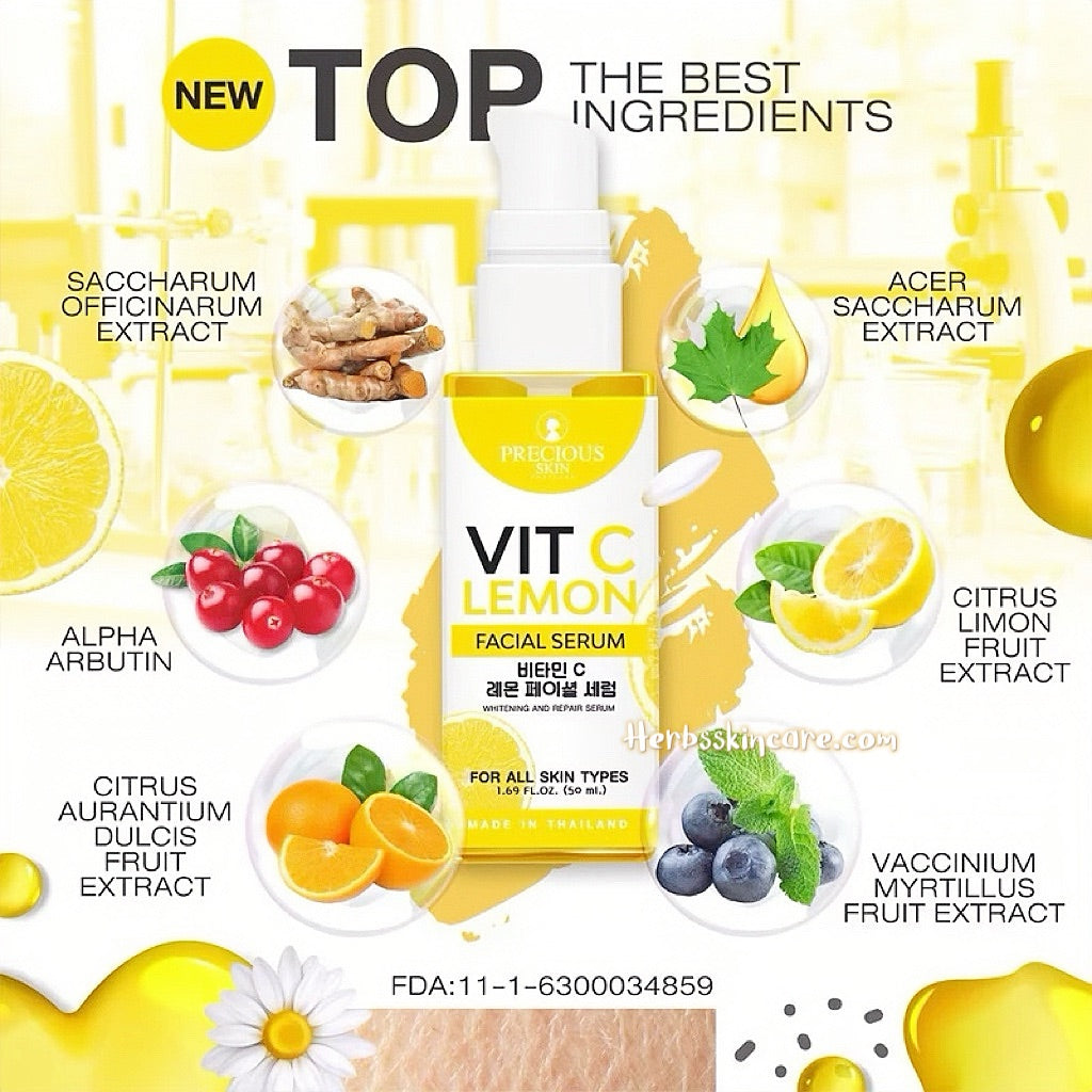 PRECIOUS SKIN VIT C LEMON FACIAL SERUM 50 ML.