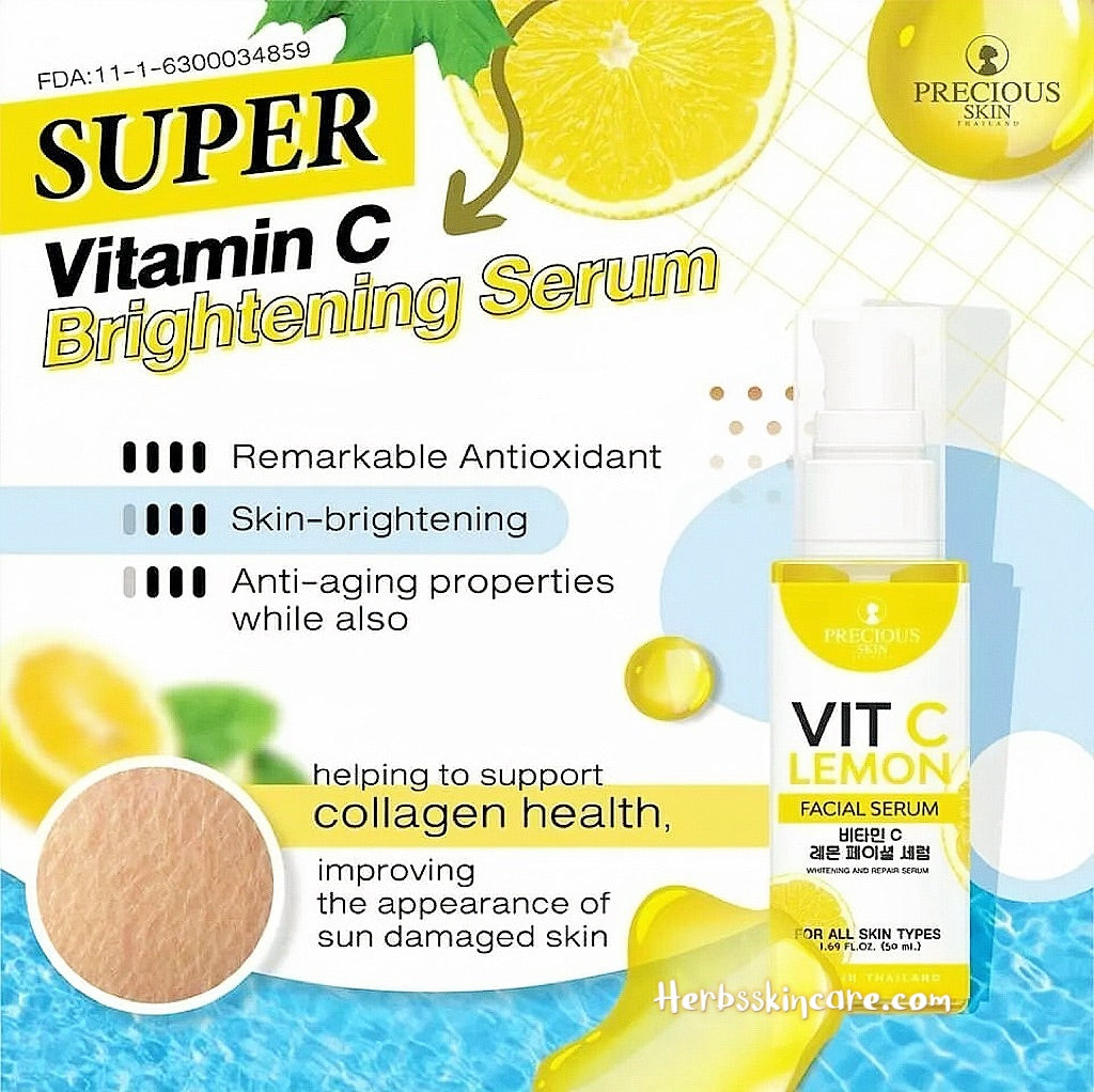 PRECIOUS SKIN VIT C LEMON FACIAL SERUM 50 ML.