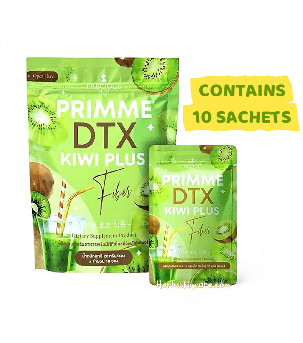 PRIMME DTX KIWI PLUS FIBER 200 G. (20 G. x 10 SACHETS)