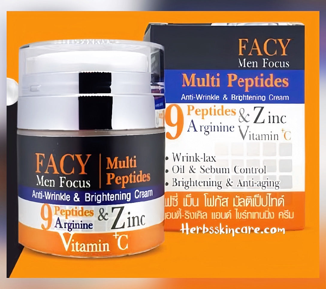 FACY MEN FOCUS MULTI PEPTIDES ANTI-WRINKLE BRIGHTENING CREAM 30 G.