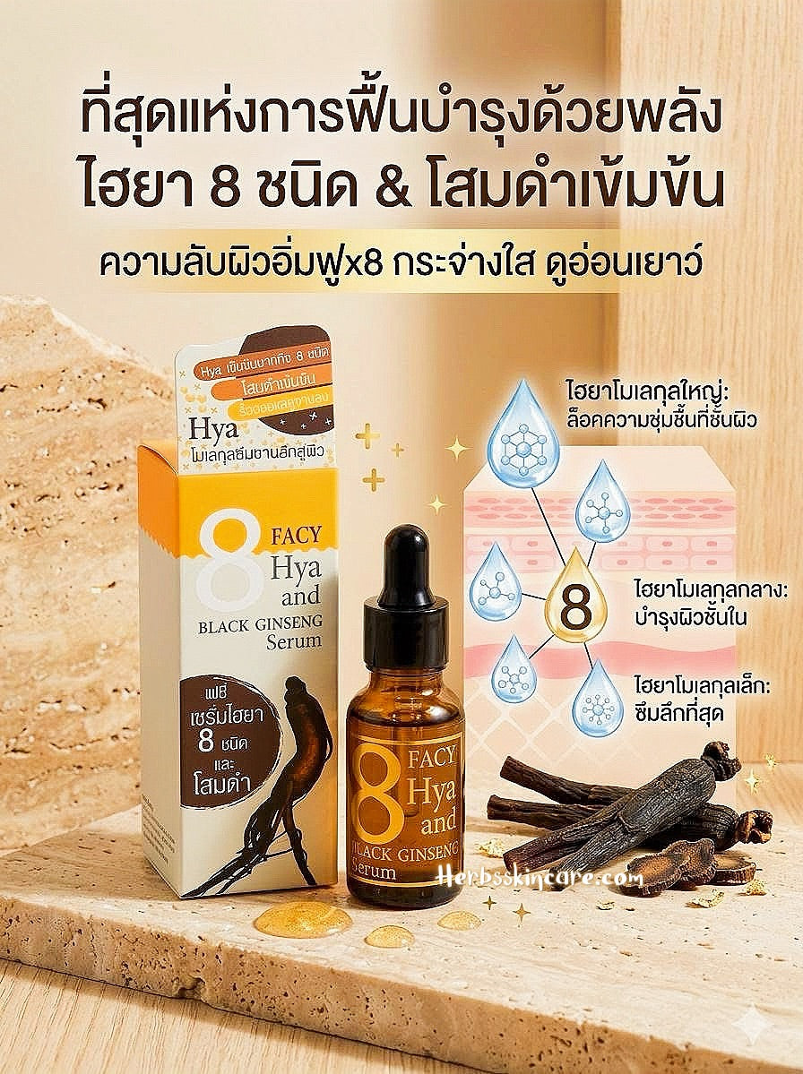 FACY 8 HYA AND BLACK GINSENG SERUM 20 ML.