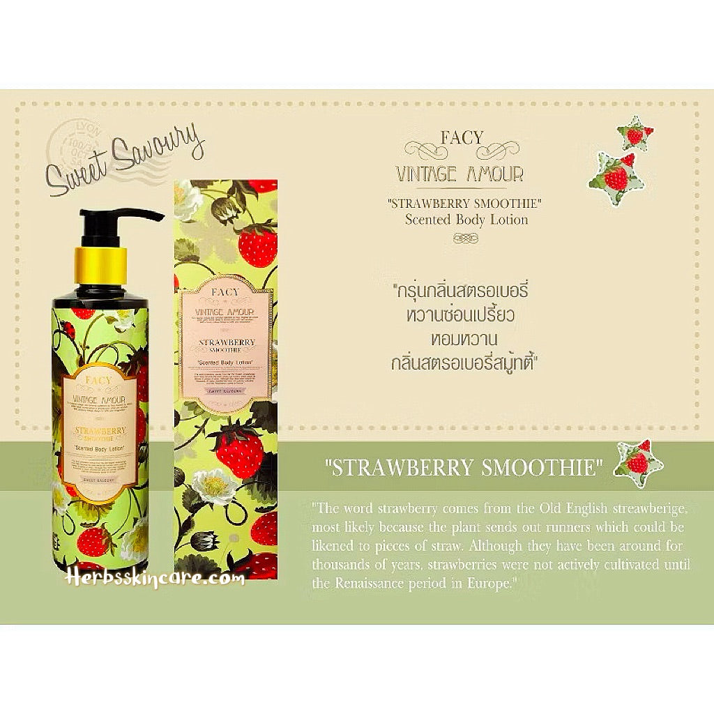 FACY VINTAGE AMOUR STRAWBERRY SMOOTHIE SCENTED BODY LOTION 200 ML.