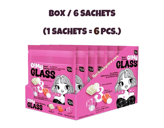 HANDY HERB O! MY BEAUTI GUMMY GLASS SKIN FORMULA / BOX 6 SACHETS (1 SACHETS = 6 PCS.)