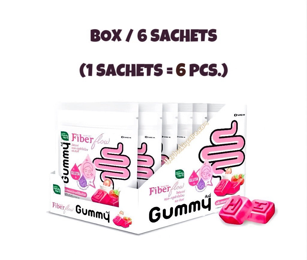 HANDYHERB FIBER FLOW - SABOR YOGUR CON FRESA / CAJA 6 SOBRES (1 SOBRE = 4 PIEZAS)