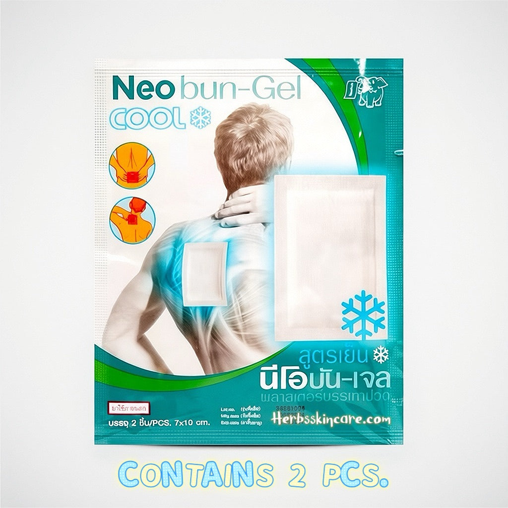 NEOBUN-GEL ANALGESIC PLASTER COOL 7X10 CM. (1 SACHET CONTAINS 2 SHEETS)