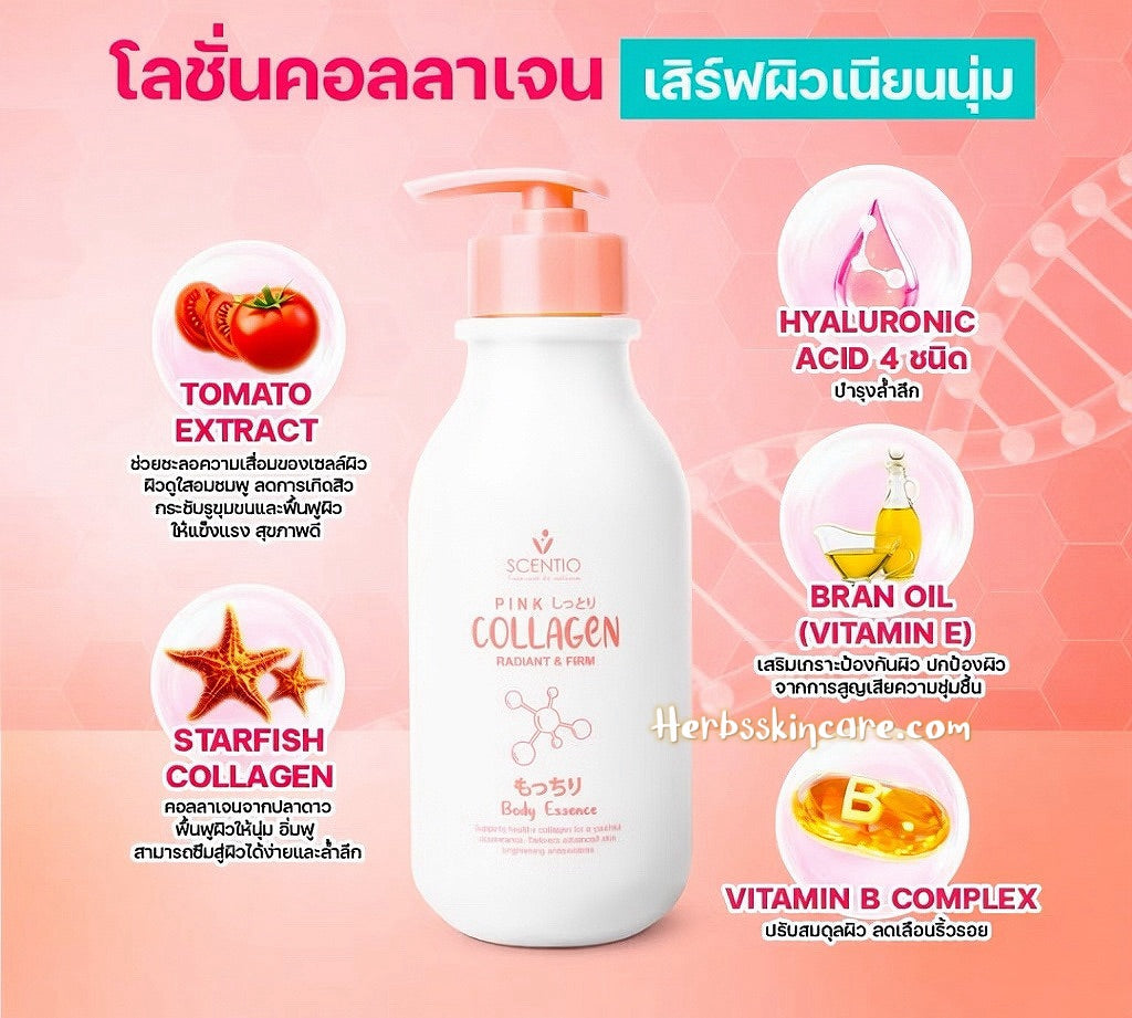 BEAUTY BUFFET SCENTIO PINK COLLAGEN SERUM DE DUCHA RADIANTE Y REAFIRMANTE 350 ML.